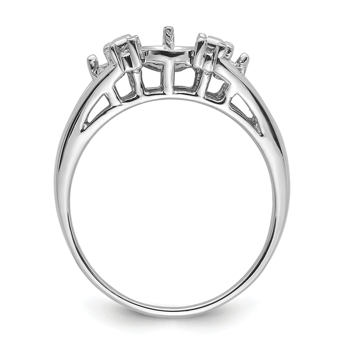 14k White Gold 6mm Pearl & Diamond Ring Mounting-Y4389