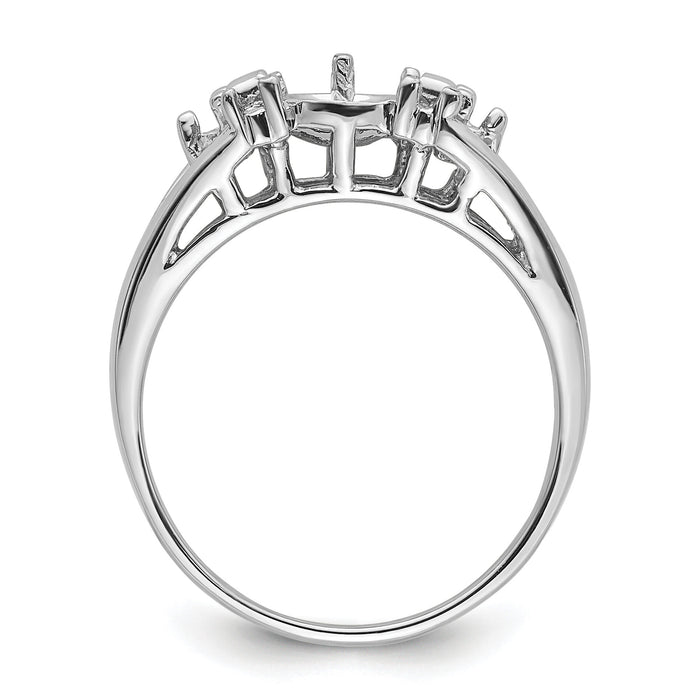 14k White Gold 6mm Pearl & Diamond Ring Mounting-Y4389