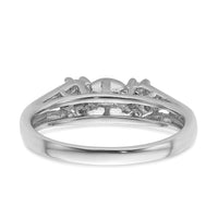 14k White Gold 6mm Pearl & Diamond Ring Mounting-Y4389