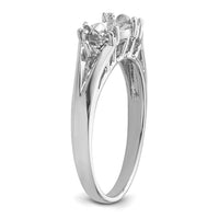 14k White Gold 6mm Pearl & Diamond Ring Mounting-Y4389