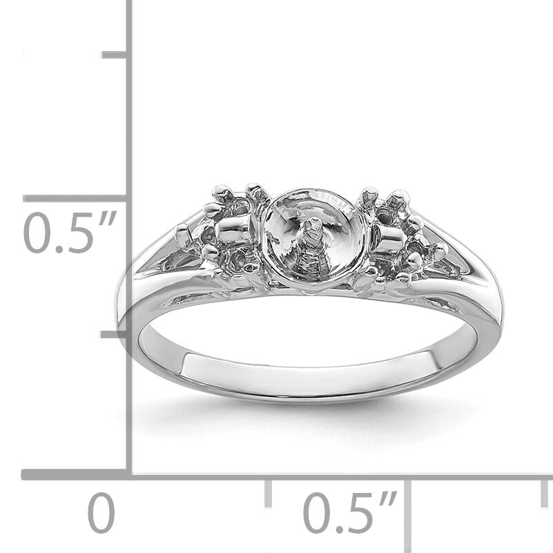 14k White Gold 6mm Pearl & Diamond Ring Mounting-Y4389
