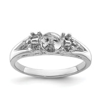 14k White Gold 6mm Pearl & Diamond Ring Mounting-Y4389