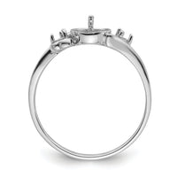 14k White Gold 7mm Pearl & Diamond Ring Mounting-Y4393