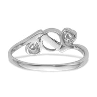 14k White Gold 7mm Pearl & Diamond Ring Mounting-Y4393
