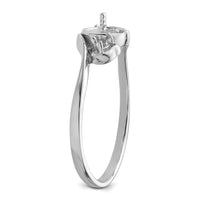 14k White Gold 7mm Pearl & Diamond Ring Mounting-Y4393