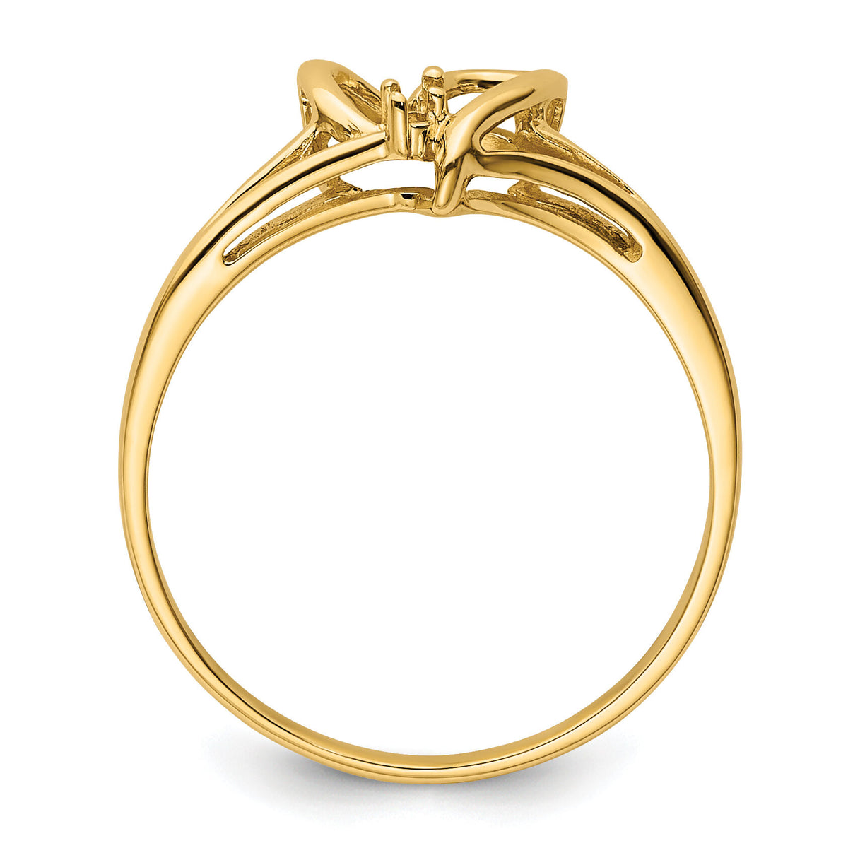 14k 4.5mm Pearl & Diamond Ring Mounting-Y4394