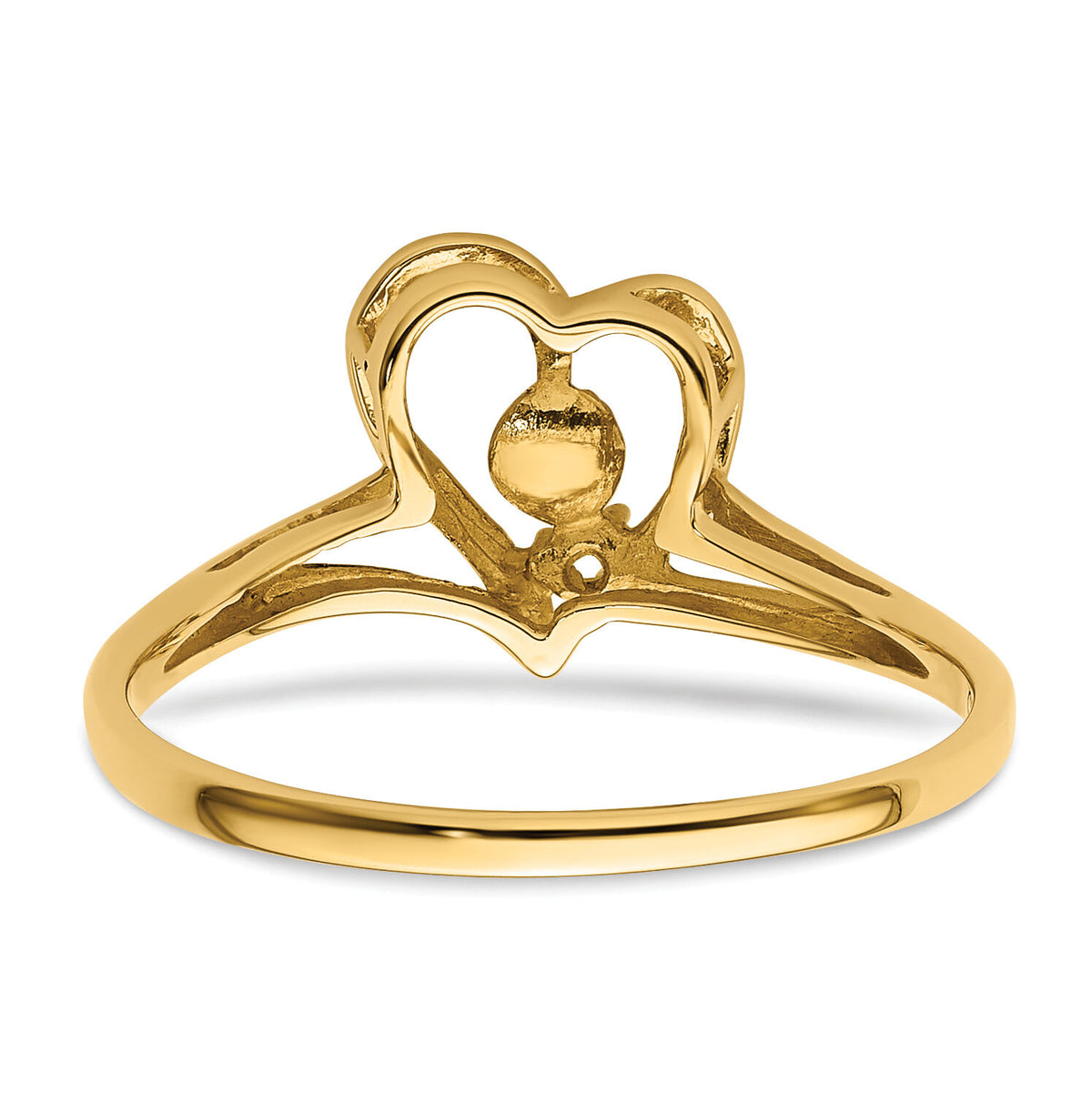 14k 4.5mm Pearl & Diamond Ring Mounting-Y4394