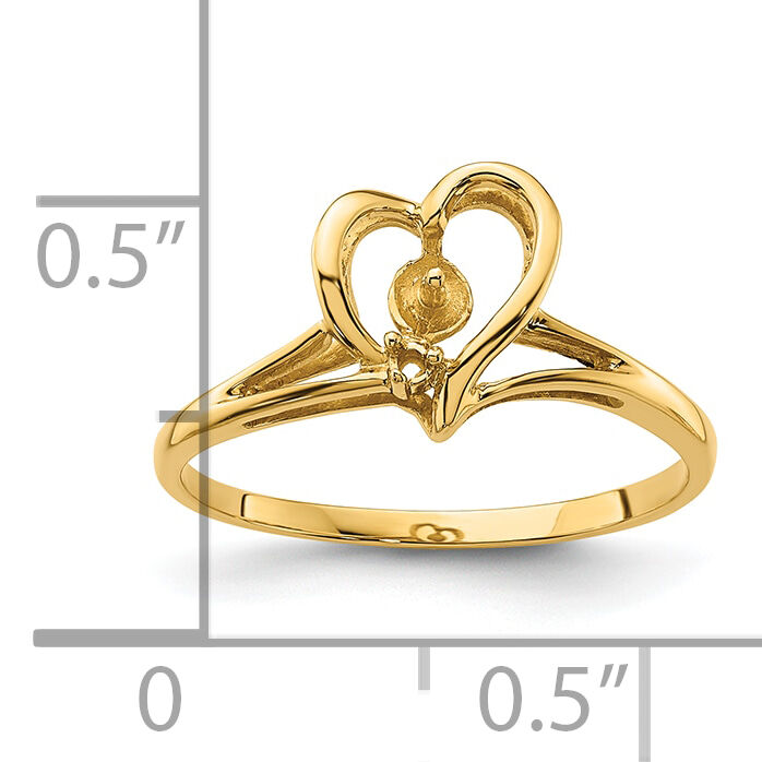 14k 4.5mm Pearl & Diamond Ring Mounting-Y4394