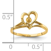 14k 4.5mm Pearl & Diamond Ring Mounting-Y4394