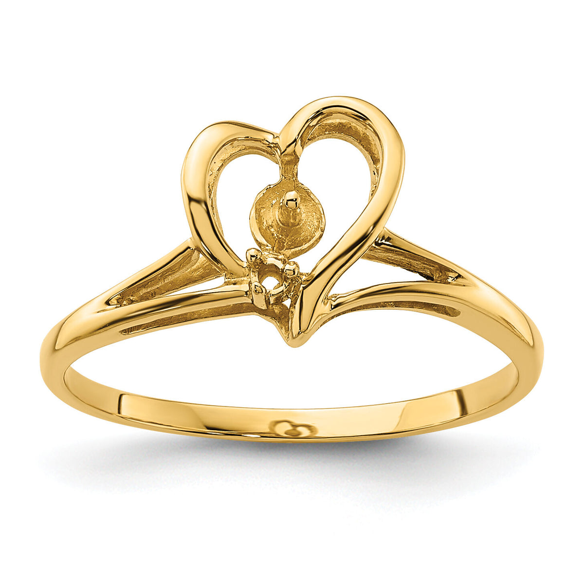 14k 4.5mm Pearl & Diamond Ring Mounting-Y4394