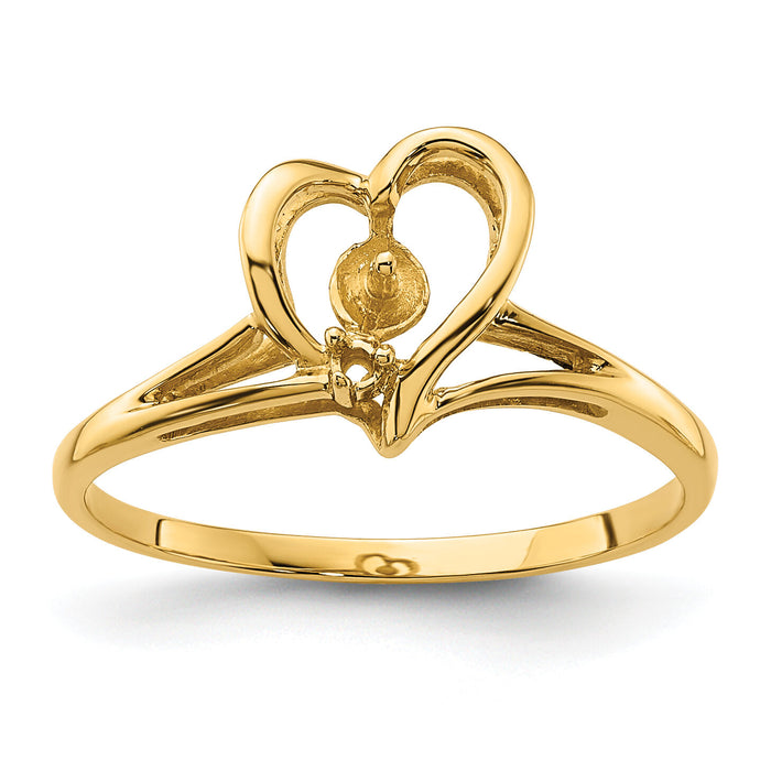 14k 4.5mm Pearl & Diamond Ring Mounting-Y4394