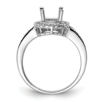 14k White Gold Diamond / 8x6mm Oval Gemstone Halo Ring Mounting-Y4420