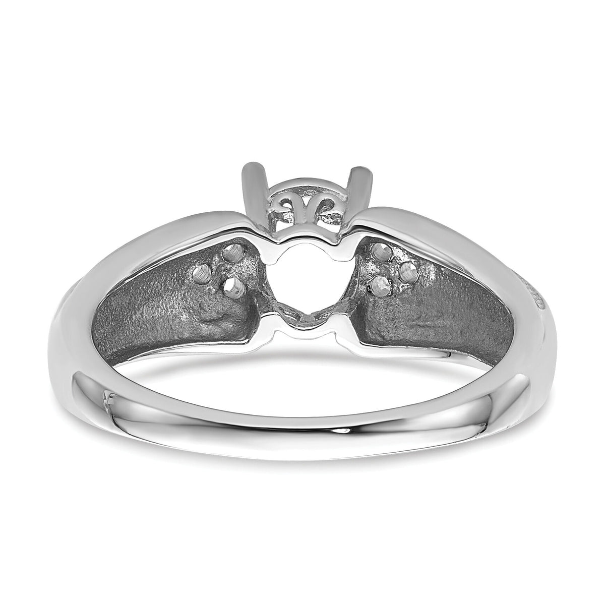 14k White Gold 7x5mm Oval Gemstone / .08ct. Diamond Ring Mounting-Y4450