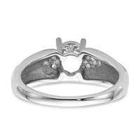 14k White Gold 7x5mm Oval Gemstone / .08ct. Diamond Ring Mounting-Y4450