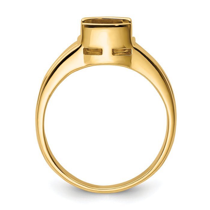 14k 8x6mm Oval Gemstone Ring Mounting-Y4473