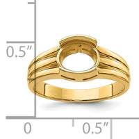 14k 8x6mm Oval Gemstone Ring Mounting-Y4473
