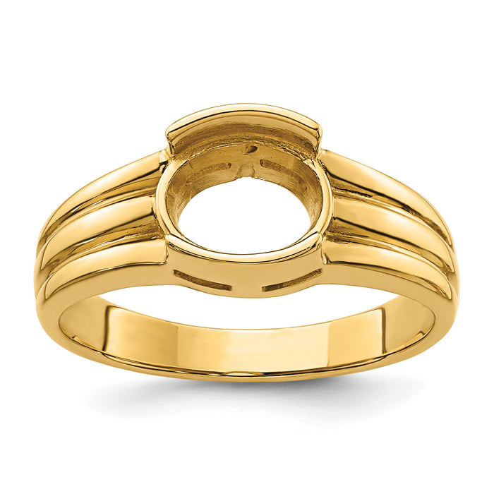 14k 8x6mm Oval Gemstone Ring Mounting-Y4473