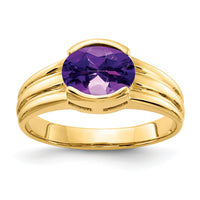 14k 8x6mm Oval Amethyst ring-Y4473AM