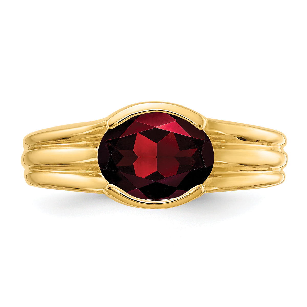 14k 8x6mm Oval Garnet ring-Y4473GA