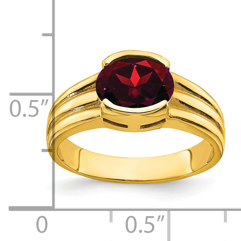 14k 8x6mm Oval Garnet ring-Y4473GA