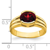 14k 8x6mm Oval Garnet ring-Y4473GA