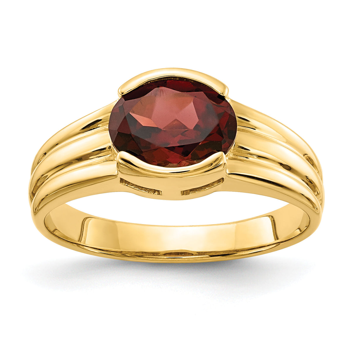 14k 8x6mm Oval Garnet ring-Y4473GA