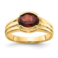 14k 8x6mm Oval Garnet ring-Y4473GA
