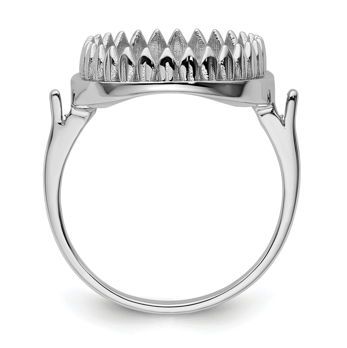 14k White Gold 16x12mm Oval Gemstone Ring Mounting-Y4479