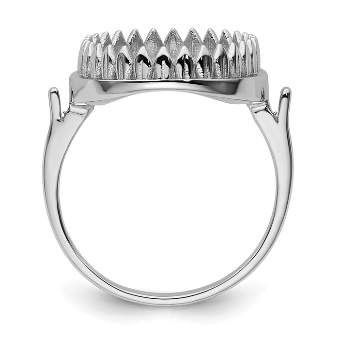 14k White Gold 16x12mm Oval Gemstone Ring Mounting-Y4479