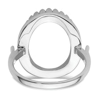 14k White Gold 16x12mm Oval Gemstone Ring Mounting-Y4479