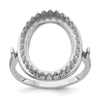 14k White Gold 16x12mm Oval Gemstone Ring Mounting-Y4479