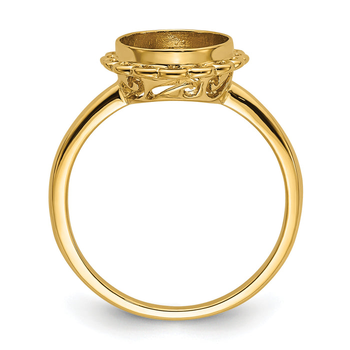 14k 10x8mm Oval Gemstone Ring Mounting-Y4494