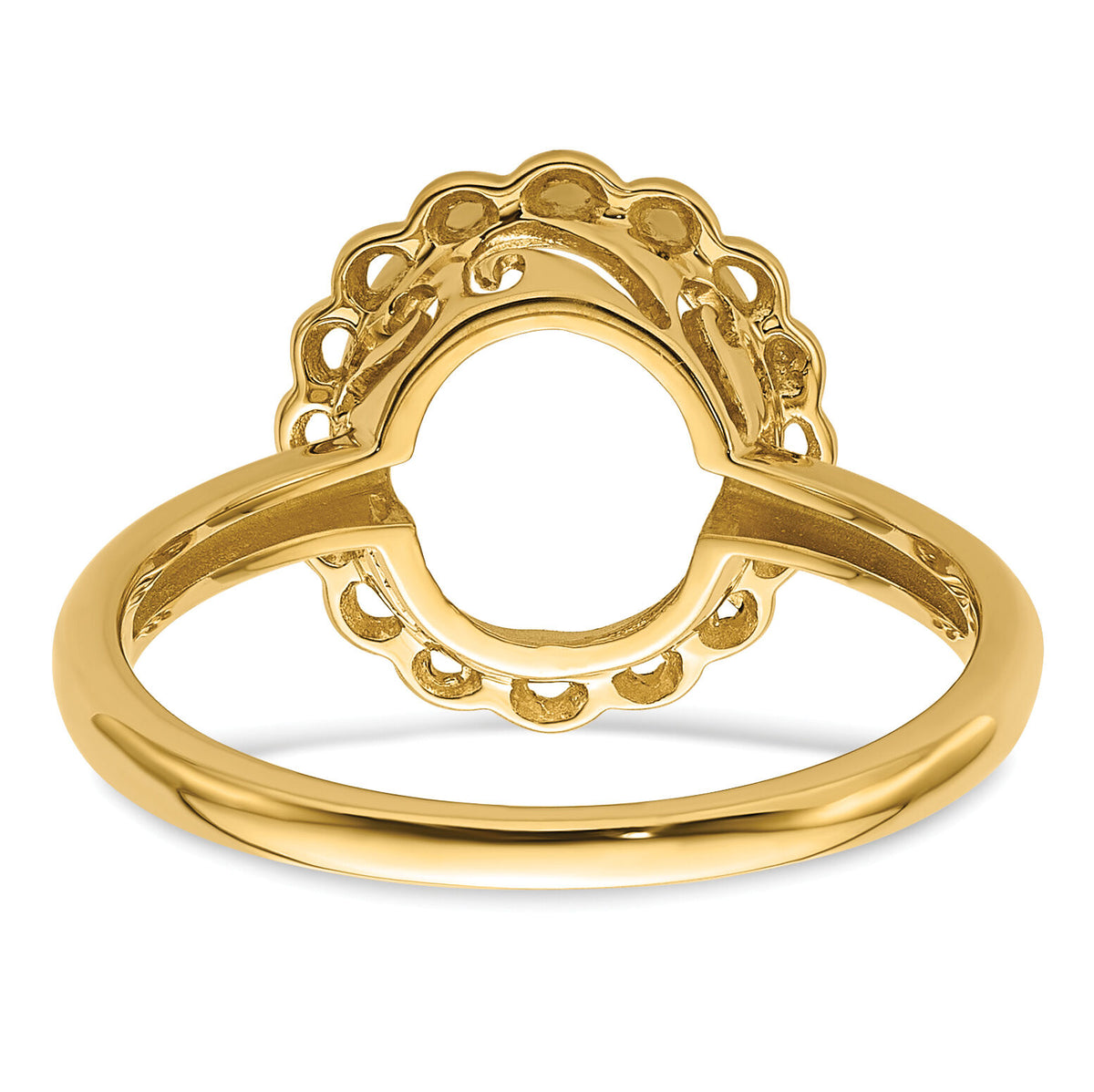 14k 10x8mm Oval Gemstone Ring Mounting-Y4494