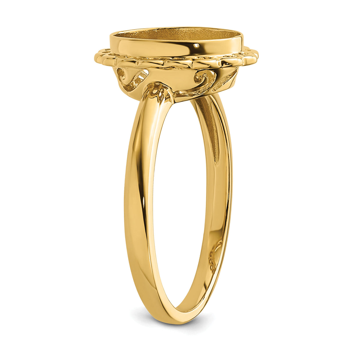 14k 10x8mm Oval Gemstone Ring Mounting-Y4494
