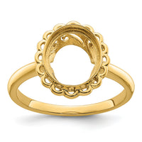 14k 10x8mm Oval Gemstone Ring Mounting-Y4494