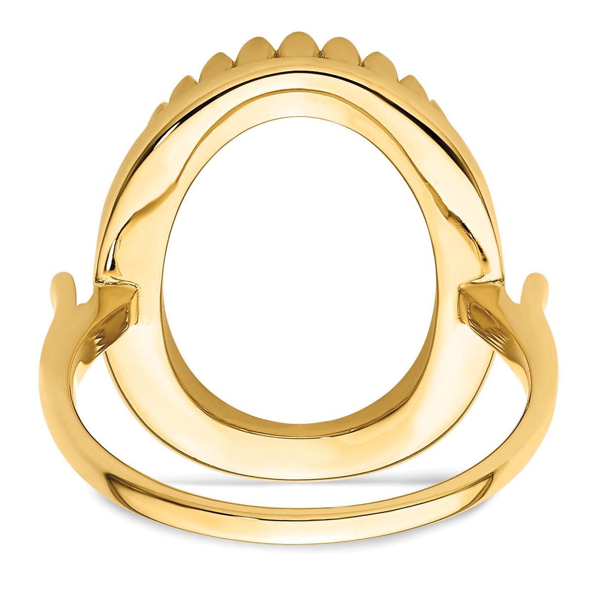 14k 16x12mm Oval Gemstone Ring Mounting-Y4500