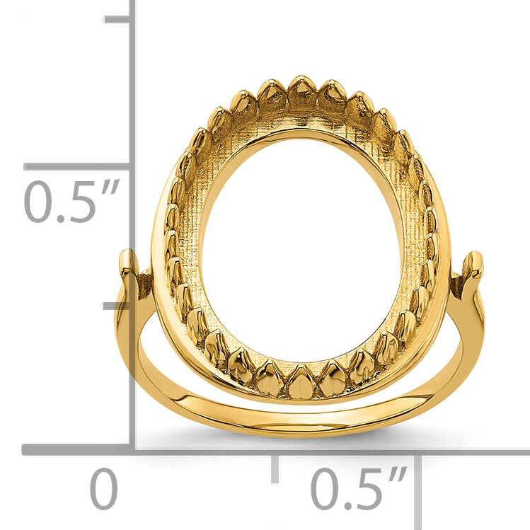 14k 16x12mm Oval Gemstone Ring Mounting-Y4500