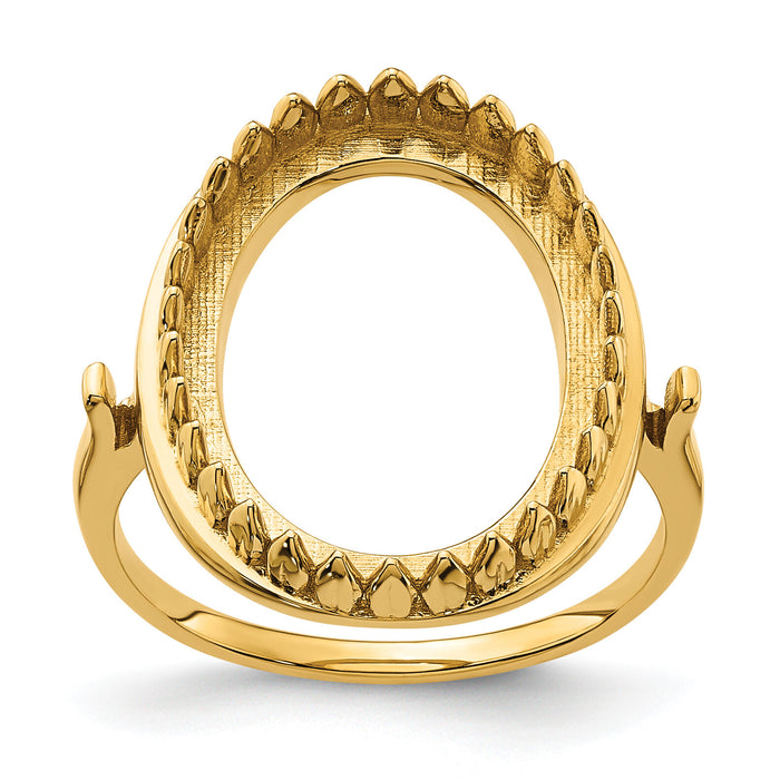 14k 16x12mm Oval Gemstone Ring Mounting-Y4500