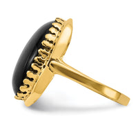 14k 16x12mm Oval Onyx Ring-Y4500OX