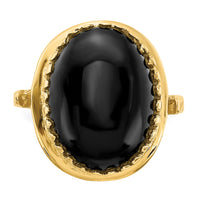 14k 16x12mm Oval Onyx Ring-Y4500OX