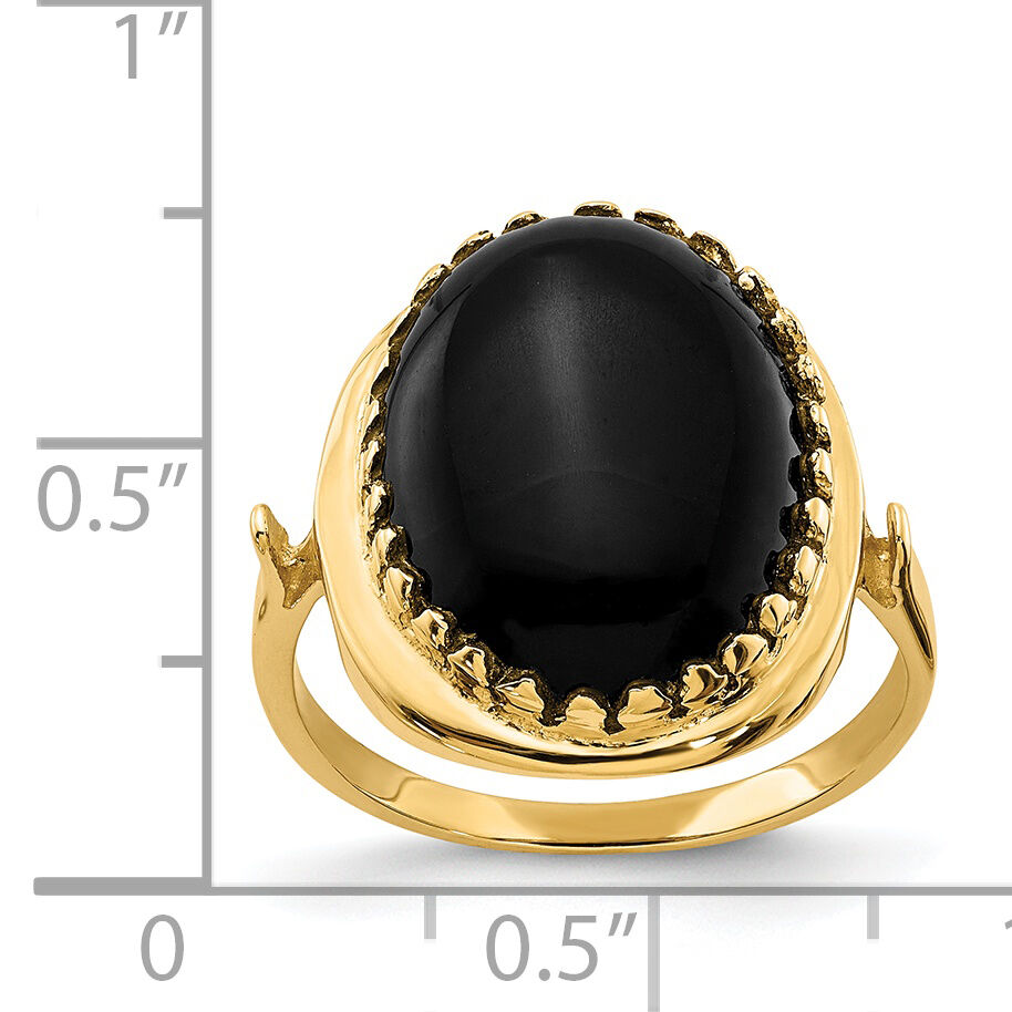 14k 16x12mm Oval Onyx Ring-Y4500OX