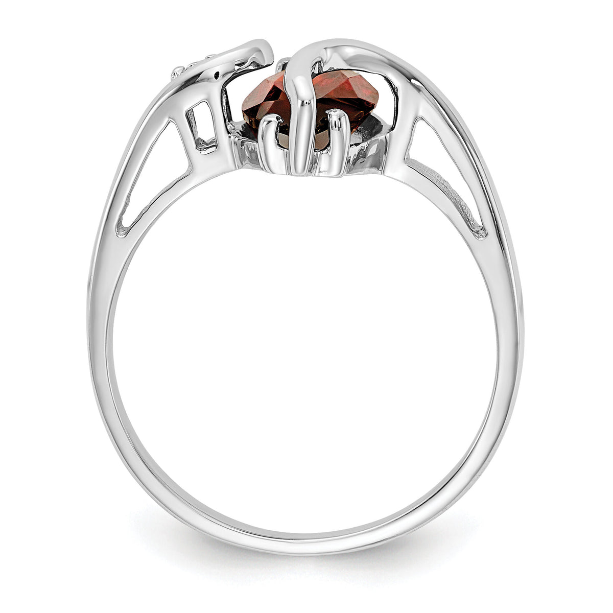 14k White Gold 12x6mm Marquise Garnet A Diamond ring-Y4530GA/A