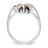 14k White Gold 12x6mm Marquise Garnet A Diamond ring-Y4530GA/A