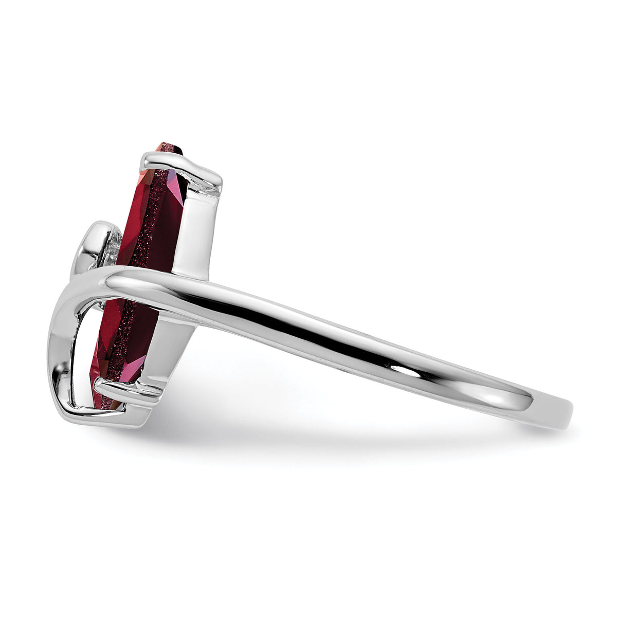 14k White Gold 12x6mm Marquise Garnet A Diamond ring-Y4530GA/A