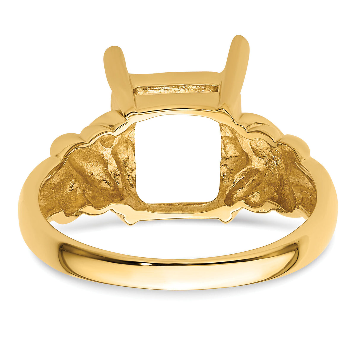 14k 11x9mm Emerald Cut Gemstone Ring Mounting-Y4533