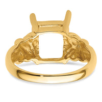 14k 11x9mm Emerald Cut Gemstone Ring Mounting-Y4533