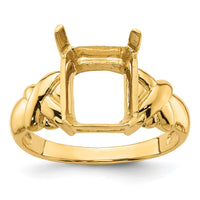 14k 11x9mm Emerald Cut Gemstone Ring Mounting-Y4533
