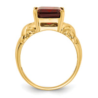 14k 11x9mm Emerald Cut Garnet ring-Y4533GA