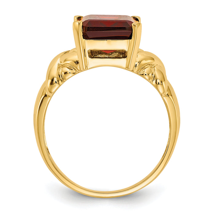 14k 11x9mm Emerald Cut Garnet ring-Y4533GA
