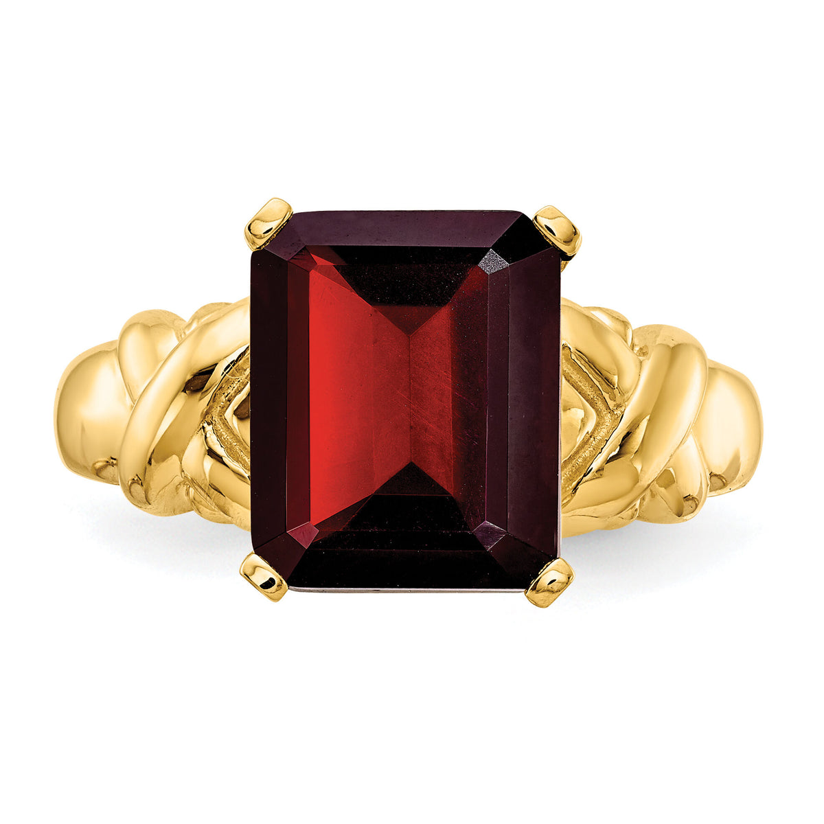 14k 11x9mm Emerald Cut Garnet ring-Y4533GA